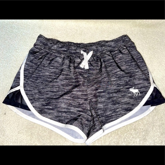 Abercrombie & Fitch Other - “ABERCROMBIE” BLACK & WHITE, WITH PINK LINING ATHLETIC SHORTS, GIRLS SIZE 11/12